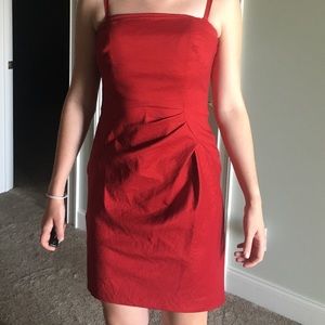 Ruched Deep Red Cocktail Dress